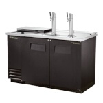 True TDD-2CT-HC - Club Top Draft Beer Cooler, (2) 1/2 keg, (2) solid doors, (2) columns with (1) faucet, black exterior